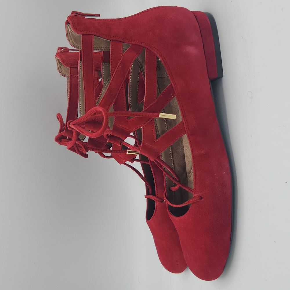 AEROSOLES Red Suede Flats